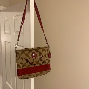 Brown/Red Coach Purse